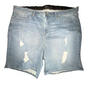 Torrid Womens Plus Size Bermuda Shorts Womens 26 Light Wash Pockets Distressed